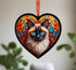 Siamese Cat Stained Glass Effect Heart Suncatcher